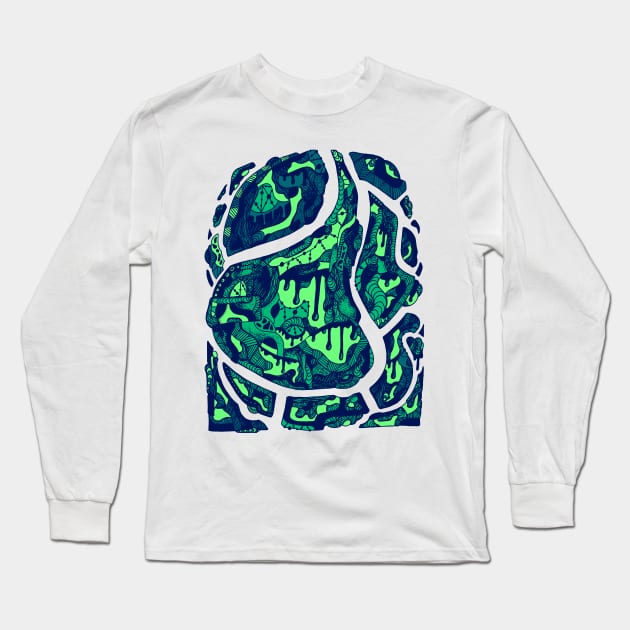 Ngreen Abstract Wave of Thoughts No 3 Long Sleeve T-Shirt by kenallouis